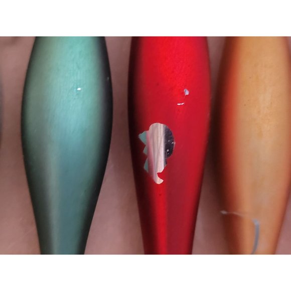 MCM Teardrop Glass Ornaments Set of 5 Multicolor Original Box Trim a Tree Retro - Picture 5 of 14